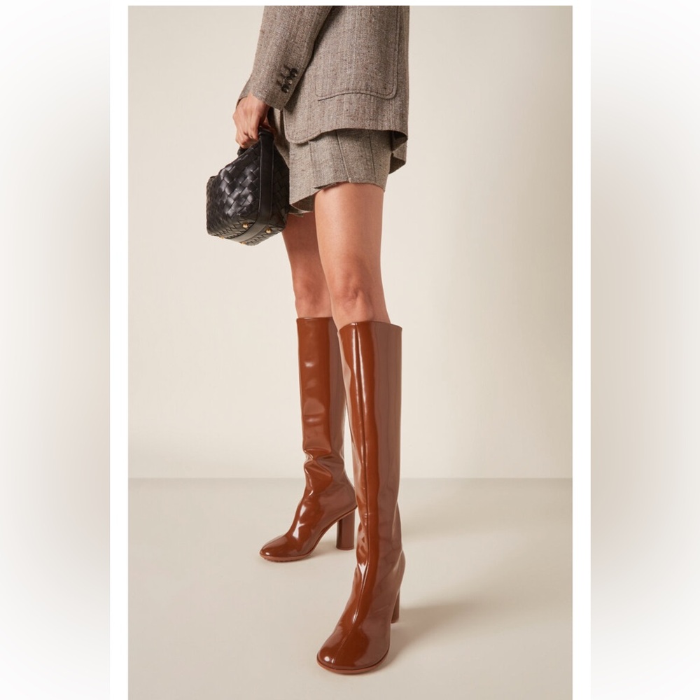Bottega Veneta Atomic Patent Leather Knee Boots